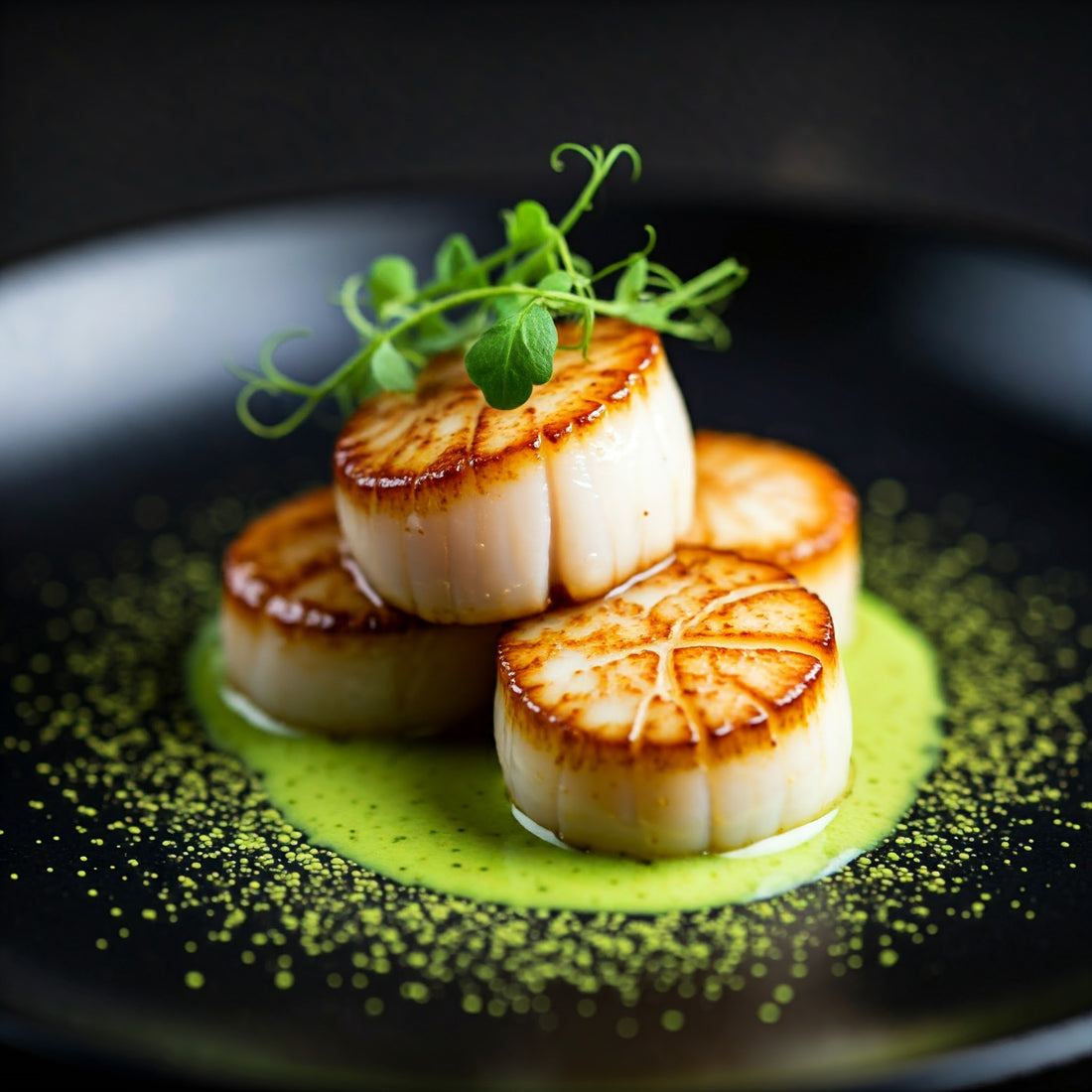 Matcha scallops AI Generated Image