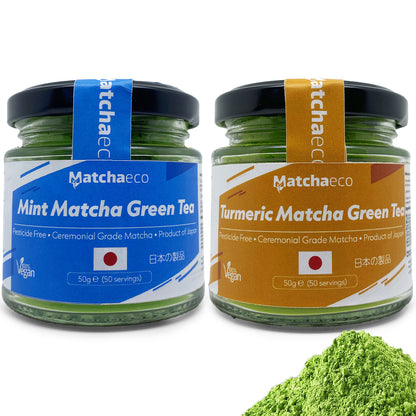 Mint Duo matochaeco matcha
regular matcha
turmeric matcha
