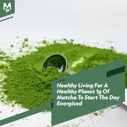 ealthy living for a healthy planet, matchaeco, spoon scooping matcha